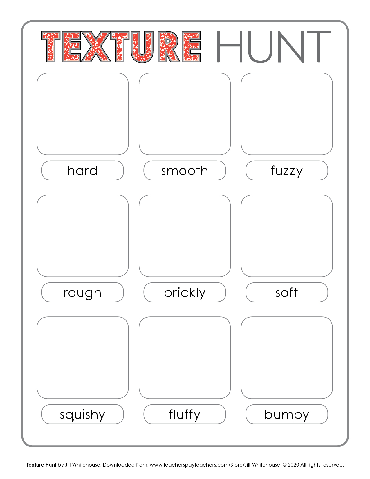 Home Learning Texture Hunt Early Minds Education Inc 