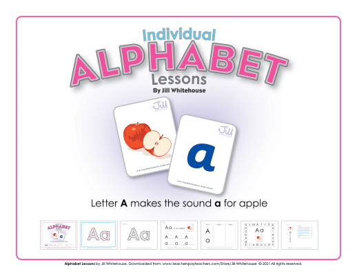individual alphabet lesson - A is for apple