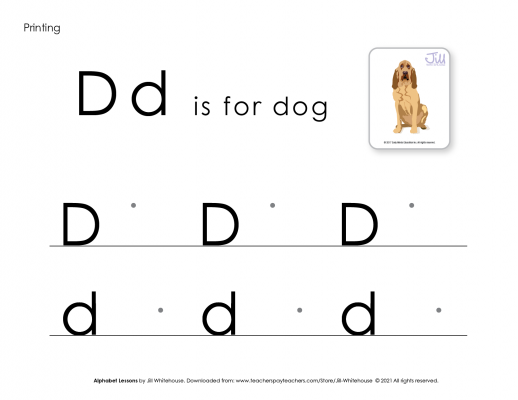Alphabet lessons D print product image