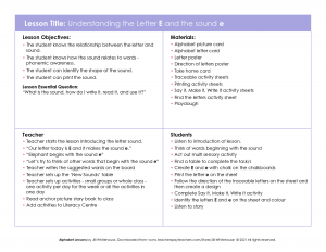 Alphabet lessons D plan product image