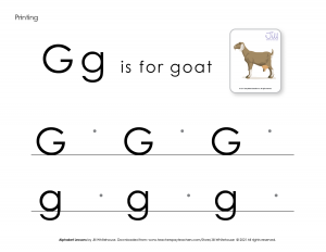 Alphabet lessons G print product image