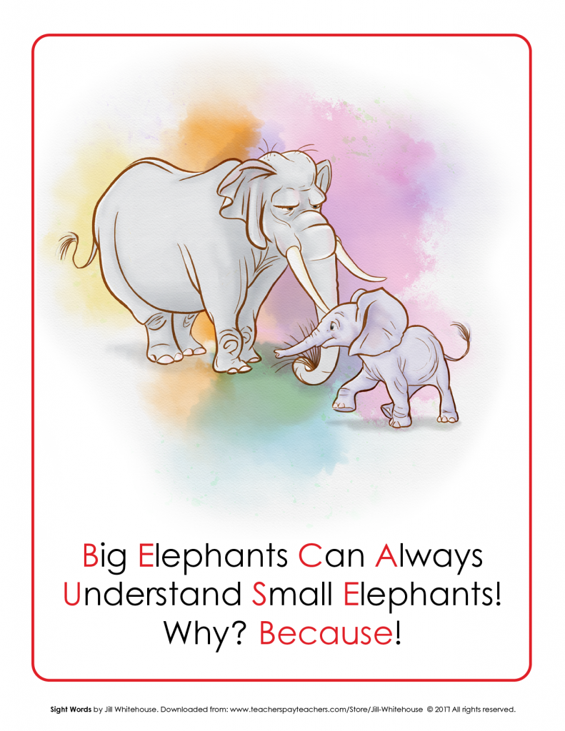 Sight Word – Because | Early Minds Education Inc.