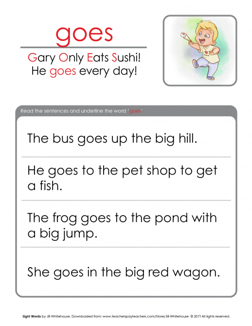 Sight Word - Goes - Image 5
