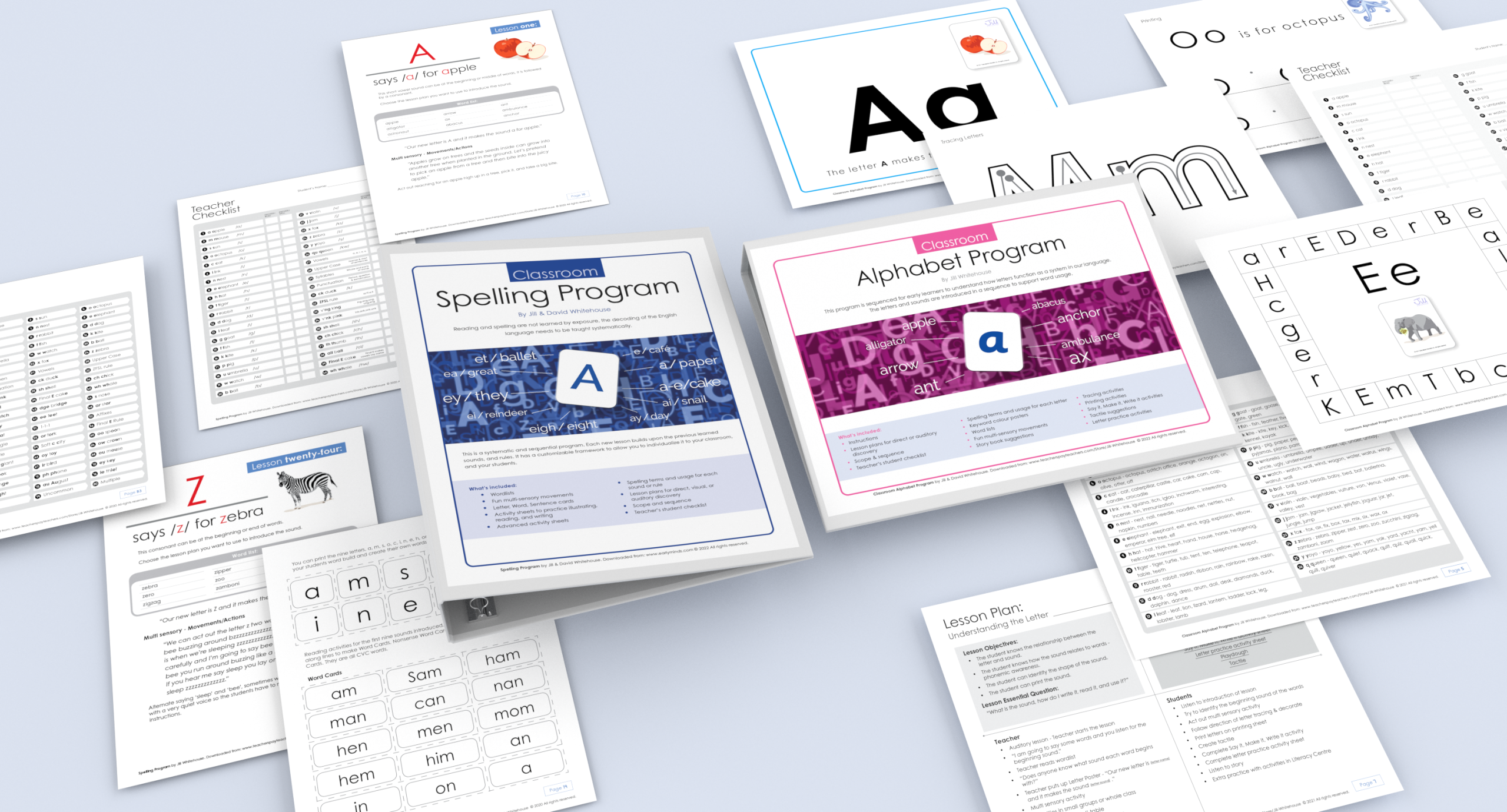 image of spelling and Alphabet classroom programs form EarlyMinds.com