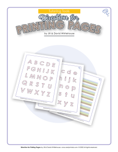 cover image for direction for printing pages freebee download from earlyminds.com newsletter